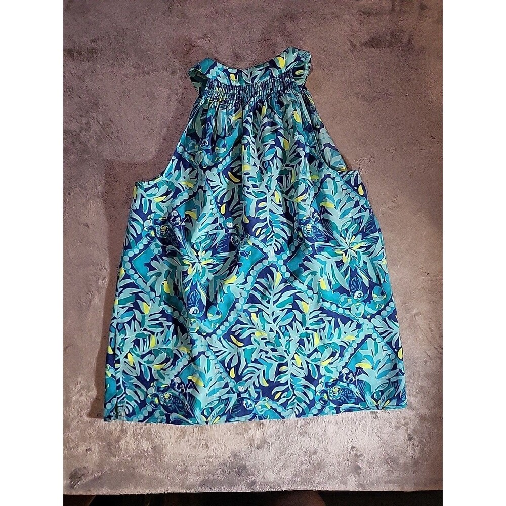 EUC Lilly Pulitzer Silk Blouse Womens Small Muticolor Button Up - Picture 5 of 9